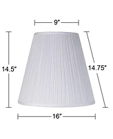 Springcrest 9" Top x 16" Bottom x 14 1/2" High x 14 3/4" Slant Lamp Shade Replacement Set of 2 Medium White Ivory Mushroom Empire Round Traditional Fa