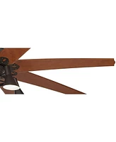 72" Predator Rustic Farmhouse Indoor Ceiling Fan with Led Light Remote Control English Bronze Metal Cherry for Living Room Kitchen House Bedroom Famil