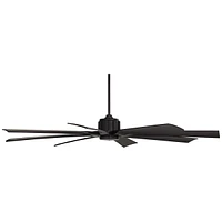 Possini Euro Design 70" Defender Modern Indoor Outdoor Ceiling Fan with Remote Control Matte Black Damp Rated for Patio Exterior House Home Porch Gaze