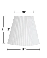 Hardback Knife Pleated Empire Lamp Shade Brussels White Large 10" Top x 17" Bottom x 14.75" Slant x 14.5" High Spider with Replacement Harp and Finial