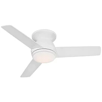 Casa Vieja 44" Marbella Breeze Modern Indoor Hugger Ceiling Fan with Dimmable Led Light Remote Control White Opal Glass for Living Kitchen House Bedro