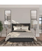 360 Lighting Caper Modern Floor Lamp with Tray Table Usb and Ac Power Outlet in Base 60.5" Tall Bronze Metal Off White Fabric Drum Shade for Living Ro