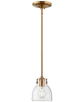 Bellis Soft Gold Mini Pendant Lighting 6" Wide Farmhouse Industrial Rustic Clear Glass Shade Fixture for Dining Room Living House Home Kitchen Island