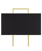 Carl Modern Table Lamp 24 3/4" High Gold Metal Gray Faux Marble Linear Frame Black Rectangular Shade Decor for Living Room Bedroom House Bedside Night