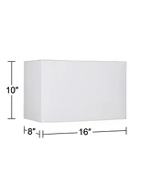 Springcrest 16" Top x 8" Depth x 10" High x Lamp Shade Replacement Set of 2 Medium White Rectangle Modern Fabric Hardback Spider Harp Finial