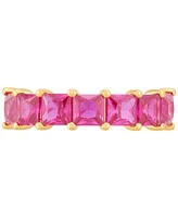 Lab-Grown Ruby Princess-Cut Seven Stone Band (2-7/8 ct. t.w.) in 14k Gold-Plated Sterling Silver