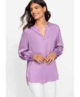 Olsen Long Sleeve Satin Effect Tunic Blouse