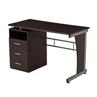 Computer Desk With Ample Storage, Chocolate