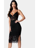 Bebe Women's Lace-Up Back Midi Dress