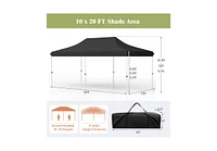 Slickblue 10 x 20 Ft Pop-up Canopy Tent with Carrying Bag