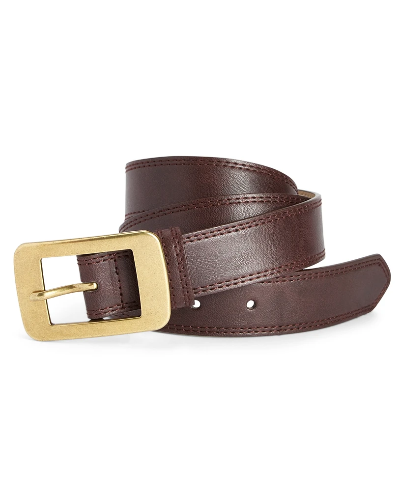 Style & Co Women's Rectangle-Buckle Faux-Leather Belt, Created for Macy's