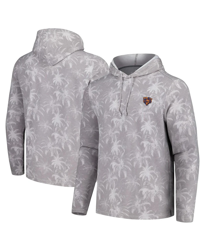 Tommy Bahama Men's Gray Chicago Bears Palm Frenzy Hoodie Long Sleeve T-Shirt