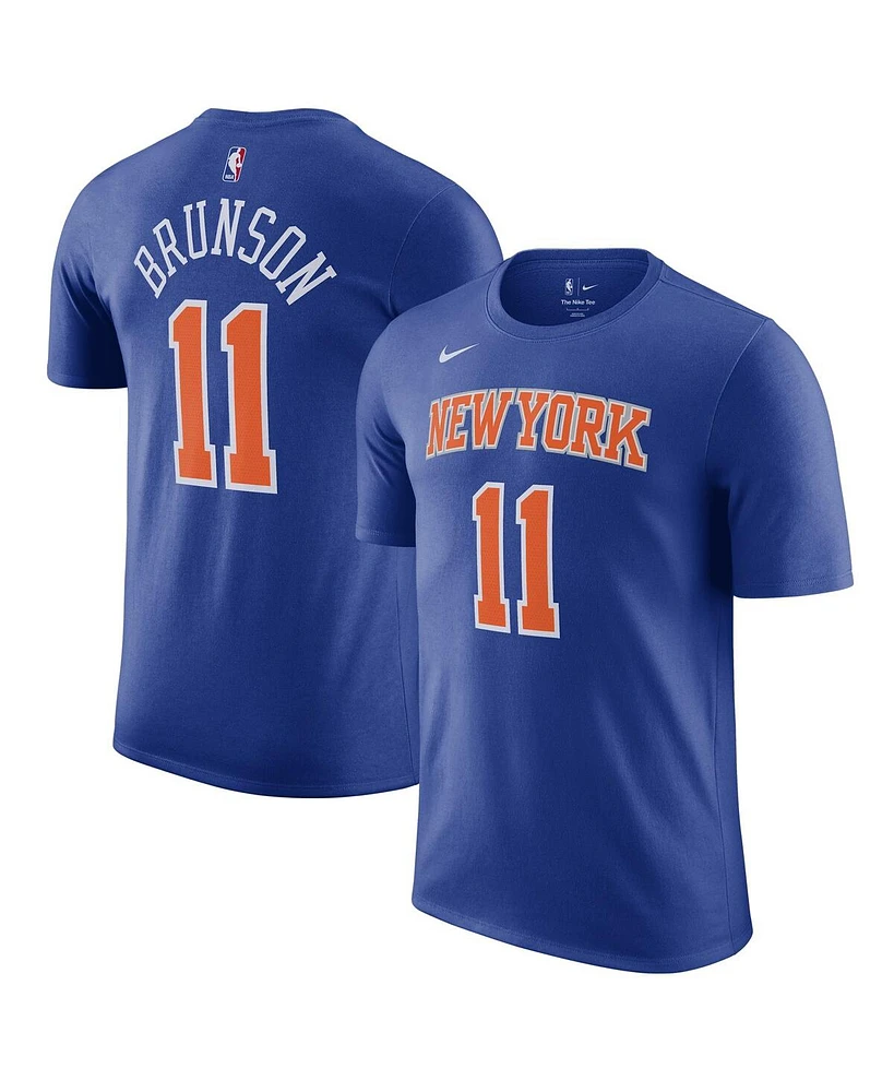 Nike Men's Jalen Brunson Blue New York Knicks Icon Edition Name Number T-Shirt