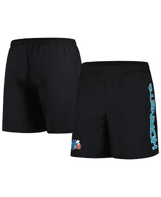 Mitchell & Ness Men's Black Charlotte Hornets Hardwood Classics 1989-2002 Throwback Logo Heritage Shorts