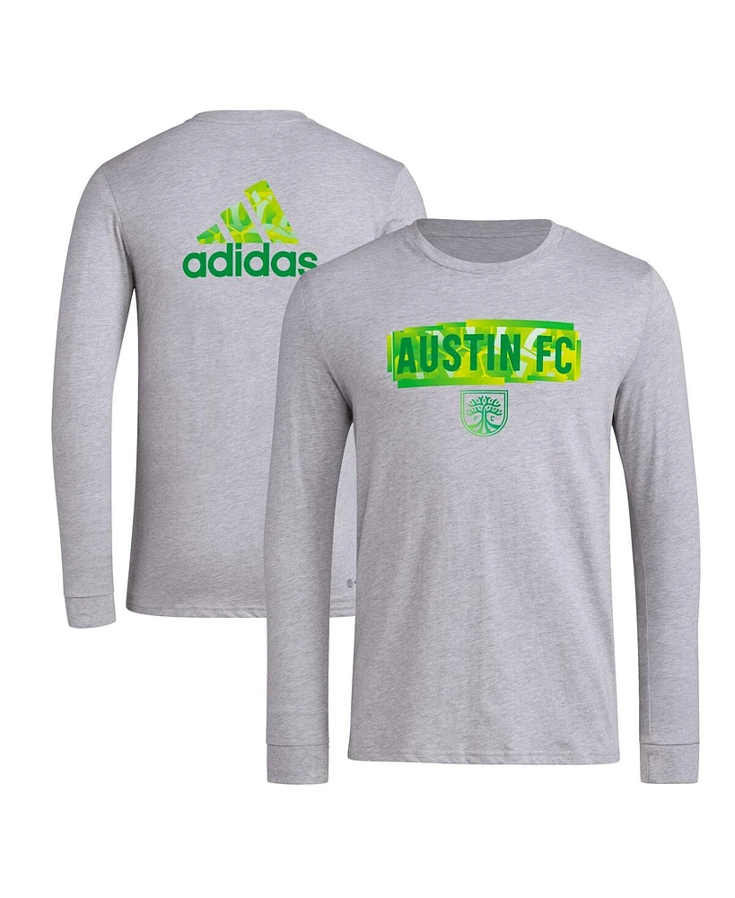 Adidas Men's Gray Austin Fc Local Pop Aeroready Long Sleeve T-Shirt