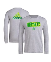 Adidas Men's Gray Austin Fc Local Pop Aeroready Long Sleeve T-Shirt