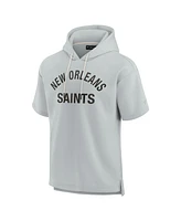 Fanatics Signature Men's and Women's Gray New Orleans Saints Elements Super Soft Fleece Short Sleeve Pullover Hoodie