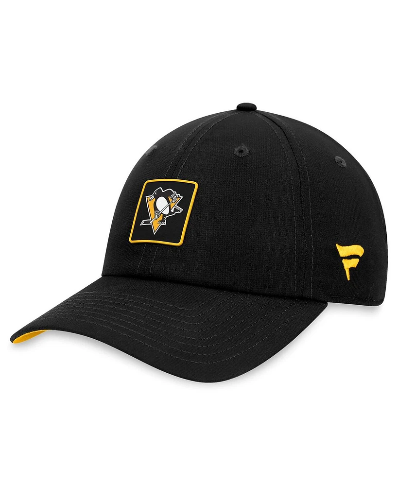 Fanatics Men's Black Pittsburgh Penguins Authentic Pro Rink Adjustable Hat