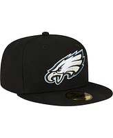 New Era Men's Black Philadelphia Eagles Team Basic 59FIFTY Fitted Hat