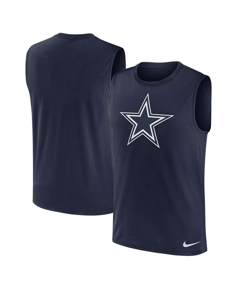 Nike Men's Navy Dallas Cowboys Blitz Legend Muscle Perform Tank Top