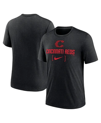 Nike Men's Heather Black Cincinnati Reds City Connect Tri-Blend T-Shirt