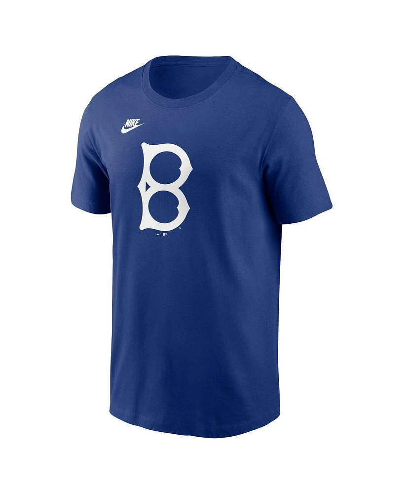 Nike Men's Royal Brooklyn Dodgers Cooperstown Collection Team Logo T-Shirt