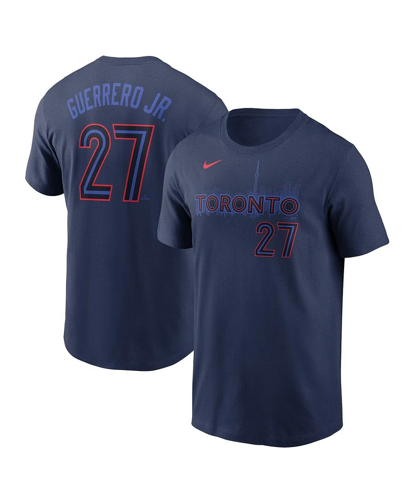 Nike Men's Vladimir Guerrero Jr. Navy Toronto Blue Jays 2024 City Connect Name Number T-Shirt