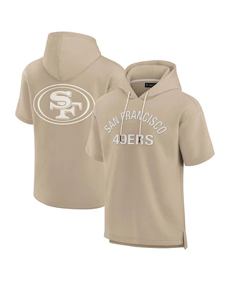 Fanatics Signature Men's and Women's Khaki San Francisco 49ers Elements Super Soft Fleece Short Sleeve Pullover Hoodie