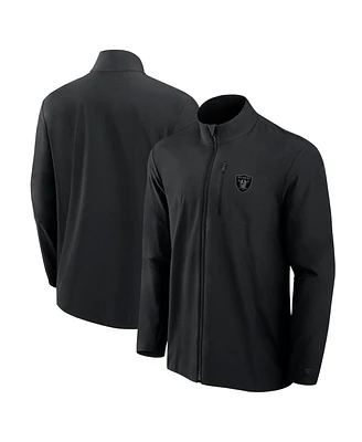 Fanatics Signature Men's Black Las Vegas Raiders Front Office Woven Full-Zip Jacket