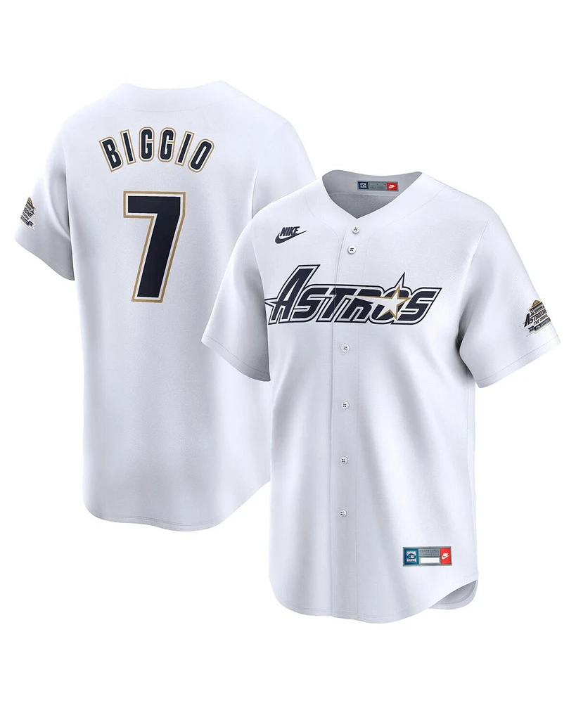 Nike Men's Craig Biggio White Houston Astros Throwback Cooperstown Collection Limited Jersey