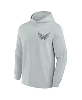 Fanatics Signature Men's Gray Washington Capitals Elements Lightweight Tri-Blend Fleece Hoodie