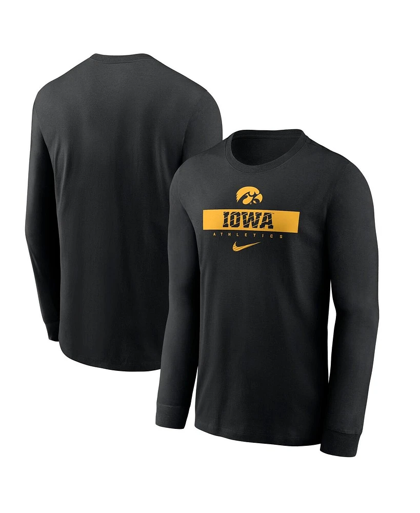 Nike Men's Black Iowa Hawkeyes 2024 Sideline Legend Performance Long Sleeve T-Shirt