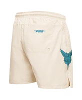 Pro Standard Men's Cream Charlotte Hornets Triple Tonal Woven Shorts