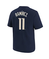 Nike Big Boys and Girls Jose Ramirez Navy Cleveland Guardians 2024 City Connect Name Number T-Shirt