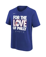 Nike Men's and Women's Blue Philadelphia 76ers 2024 Nba Playoffs Mantra T-Shirt