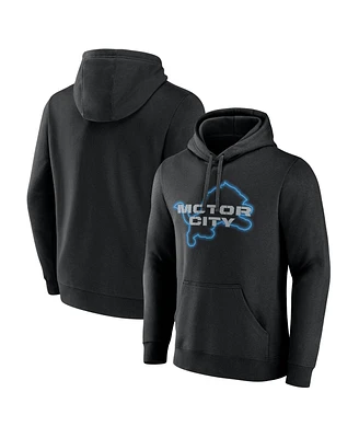 Fanatics Men's Black Detroit Lions Motor City Muscle Pullover Hoodie