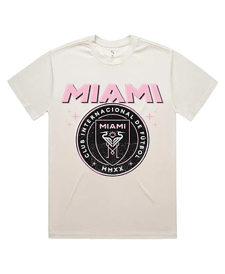 Peace Collective Men's and Women's Cream Inter Miami Cf vintage-like T-Shirt