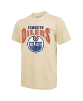 Majestic Threads Men's Connor McDavid Cream Edmonton Oilers Dynasty Name Number Tri-Blend T-Shirt