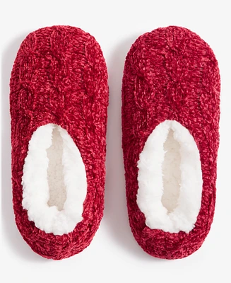 Charter Club Women's Cable Chenille Ped Slipper Socks, Created for Macy's