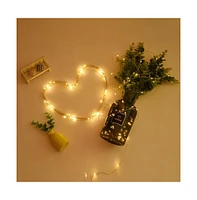 Yescom 66 ft Led String Lights Battery Operated Starry Fair Rope Lights 8 Modes Remote Christmas