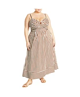 City Chic Women's Stripe Zaya Dress