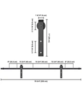 Aquaterior 6.6 Ft Sliding Barn Door Hardware Kit Closet Hang Style Track Rail