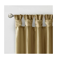 Madison Park Emilia Twist Tab Lined Window Curtain Panel, Single Curtain with Privacy Lining for Bedroom and Living Room