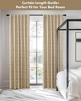 SunSmart Cassius Jacquard Lined Total blackout curtains for bedroom, Rod Pocket/Back Tab Single Curtain Panel Living Room