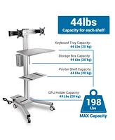 Yescom Desktop Pc Mobile Cart for Dual Monitor Wheel Printer Computer Desk Workstation