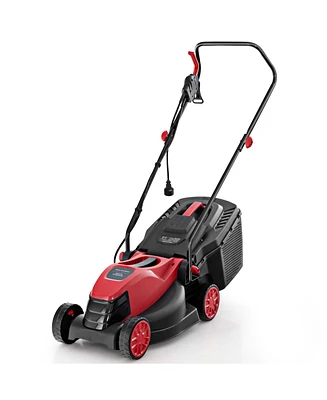 Costway Electric Corded Lawn Mower 12-amp 14-Inch Walk-Behind Lawnmower with Collection Box
