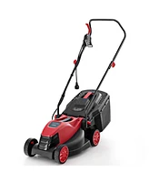 Costway Electric Corded Lawn Mower 12-amp 14-Inch Walk-Behind Lawnmower with Collection Box