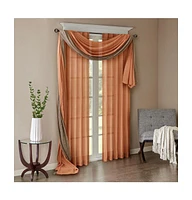 Madison Park Harper Solid Crushed Scarf Sheer Curtain