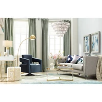 Possini Euro Design Leala Modern Accent Table Lamp 21" High Faux Marble Gold Metal Hexagonal White Drum Shade for Bedroom Living Room House Home Bedsi