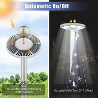 Yescom Ez Go 20 Ft Telescopic Aluminum Flag Pole Kit with 136 Led Solar Light Us Flag Garden